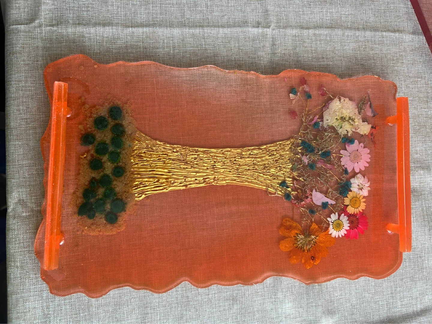 Resin Tray with Dried Flowers - photo 3
