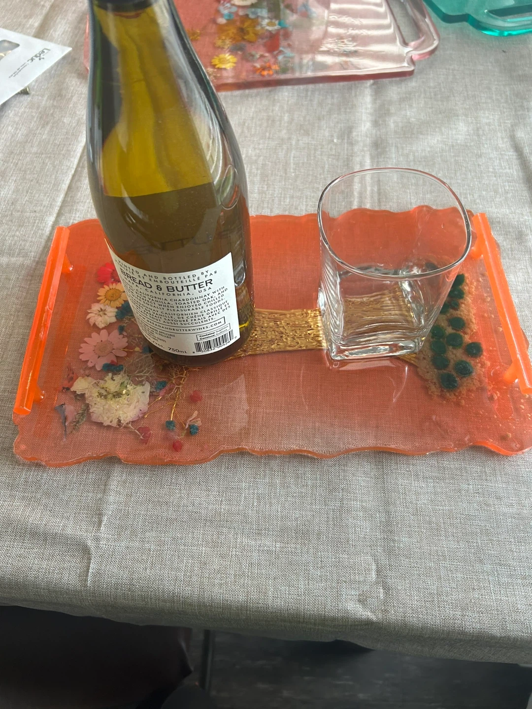 Resin Tray with Dried Flowers