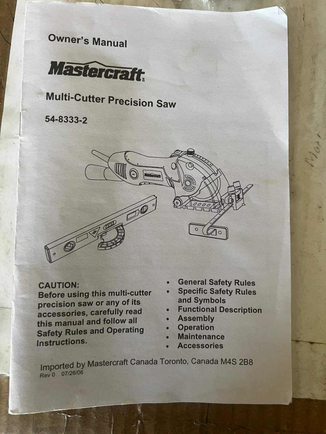 Mastercraft Multi-Cutter Precision Saw with Level