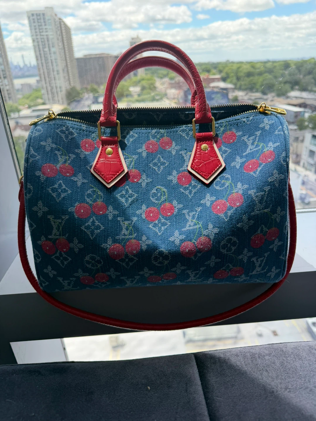 Louis Vuitton Speedy Cherry Blossom Denim Bag - photo 4