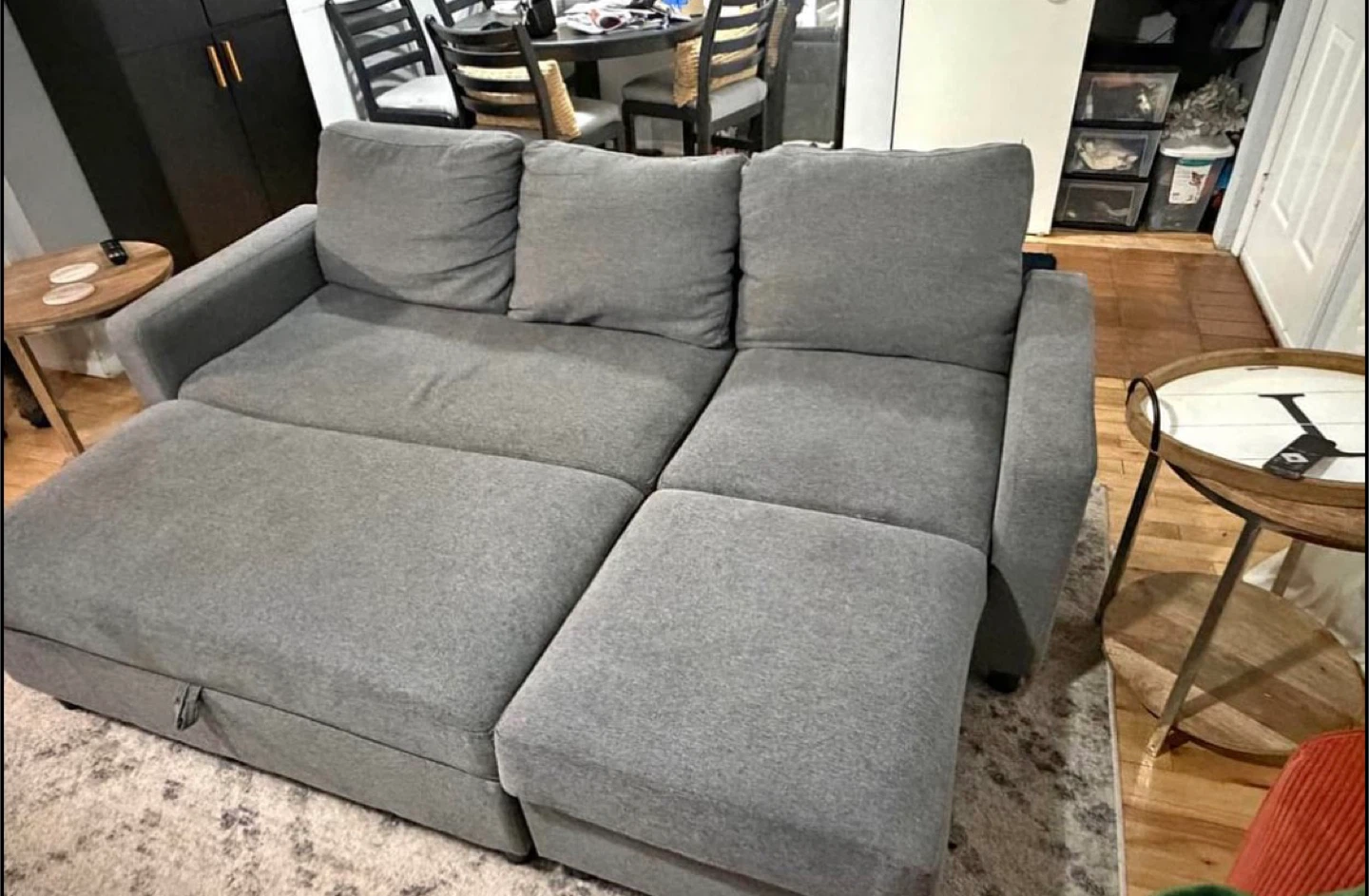 Gray Sectional Sofa with Storage Chaise