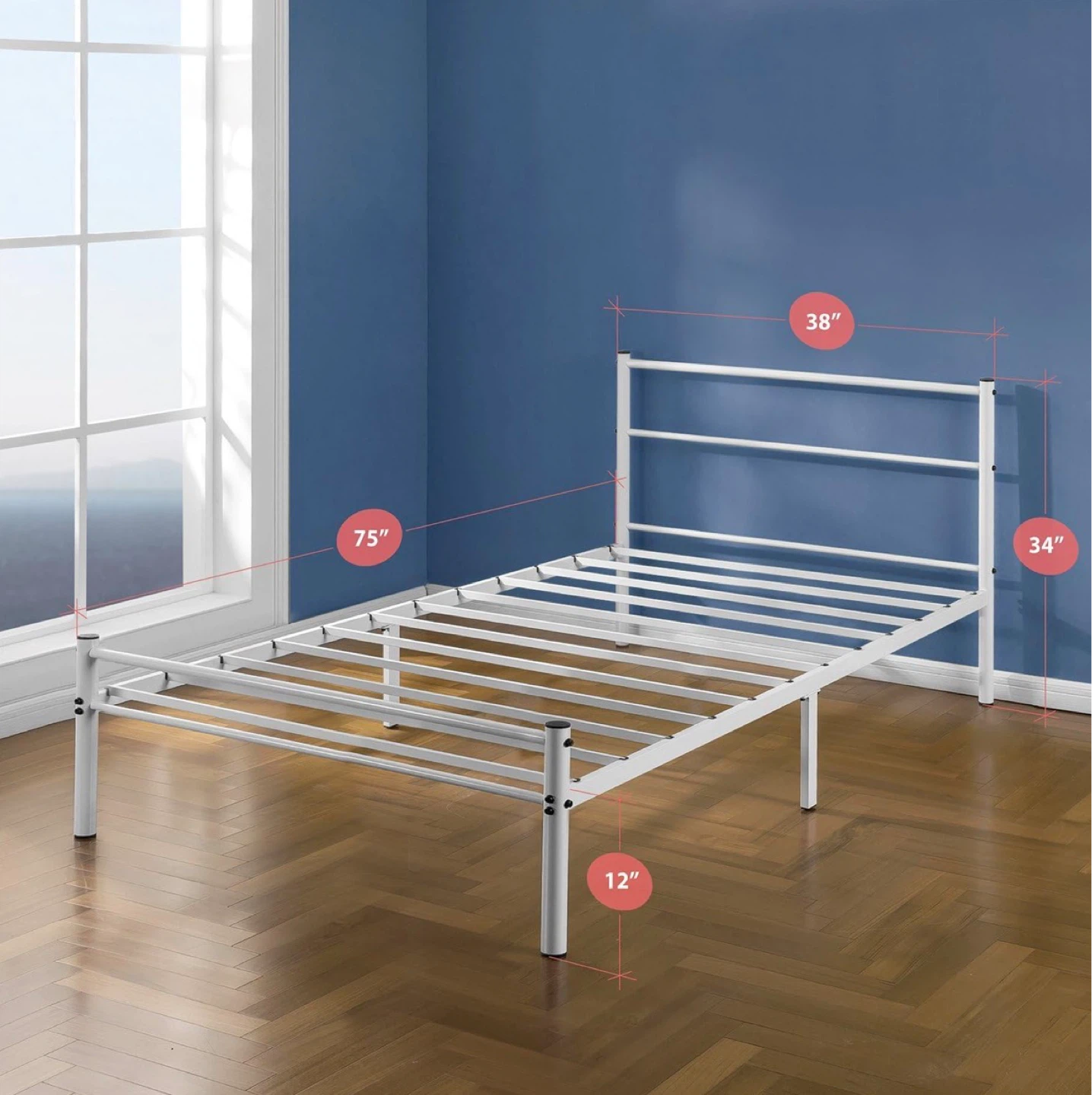 White Metal Bed Frame - photo 2
