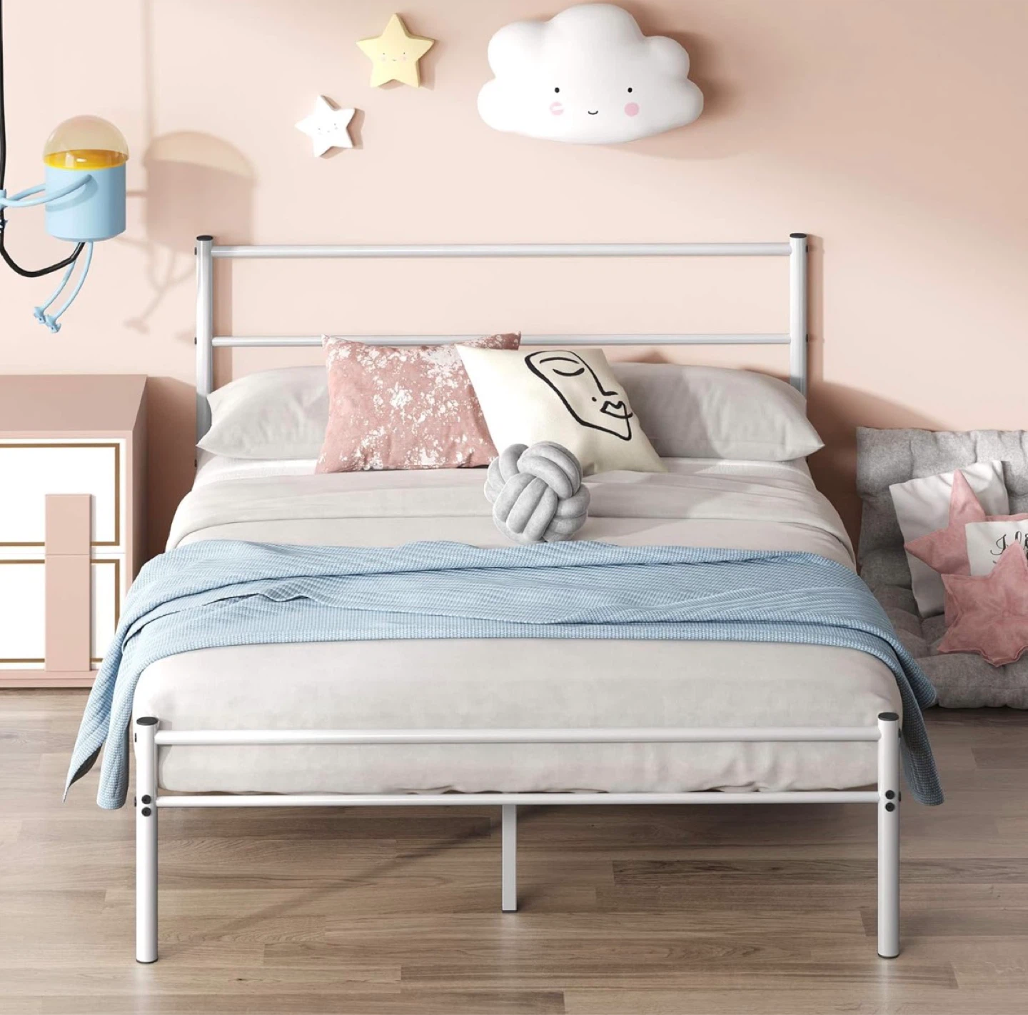 White Metal Bed Frame