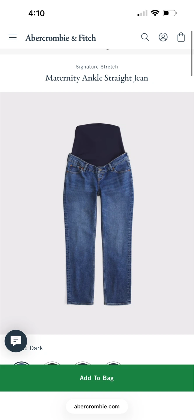 Abercrombie & Fitch Maternity Ankle Straight Jeans Size 28