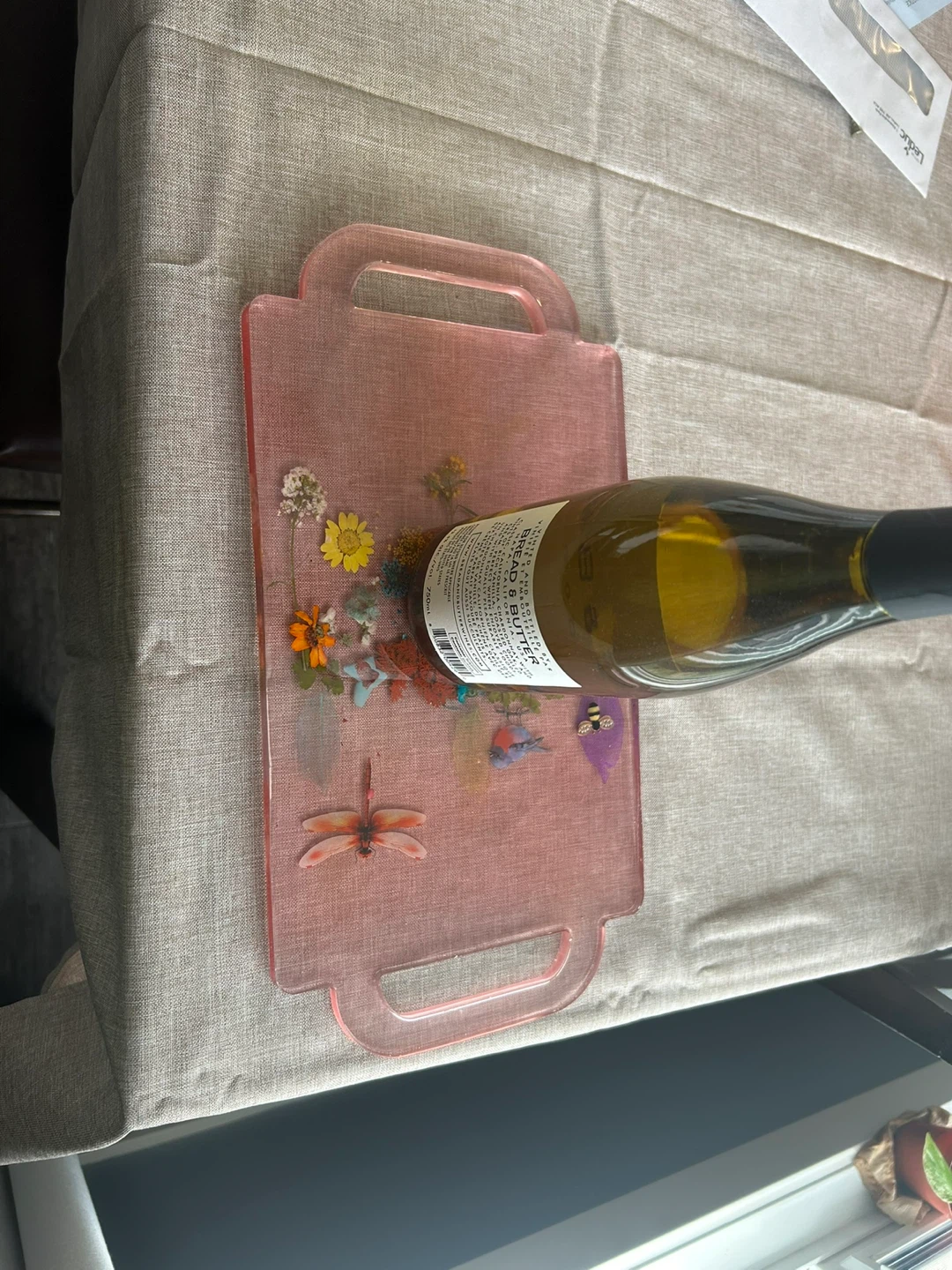 Resin Tray with Dried Flowers and Dragonflies - photo 2