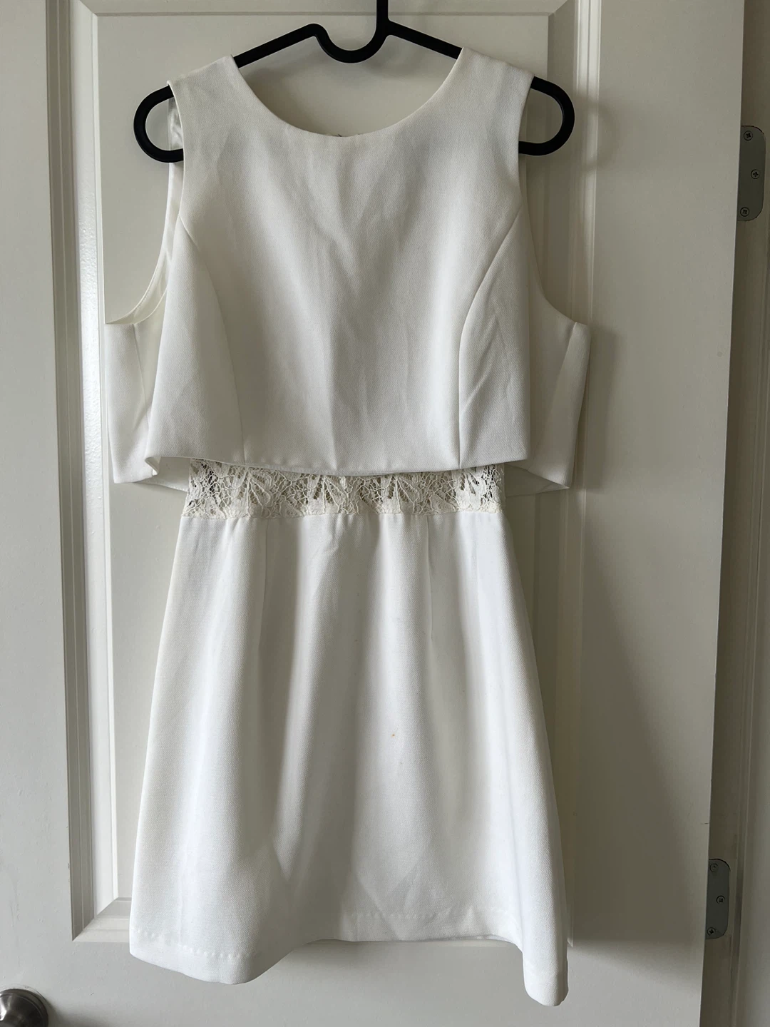 White Lace Detail Dress