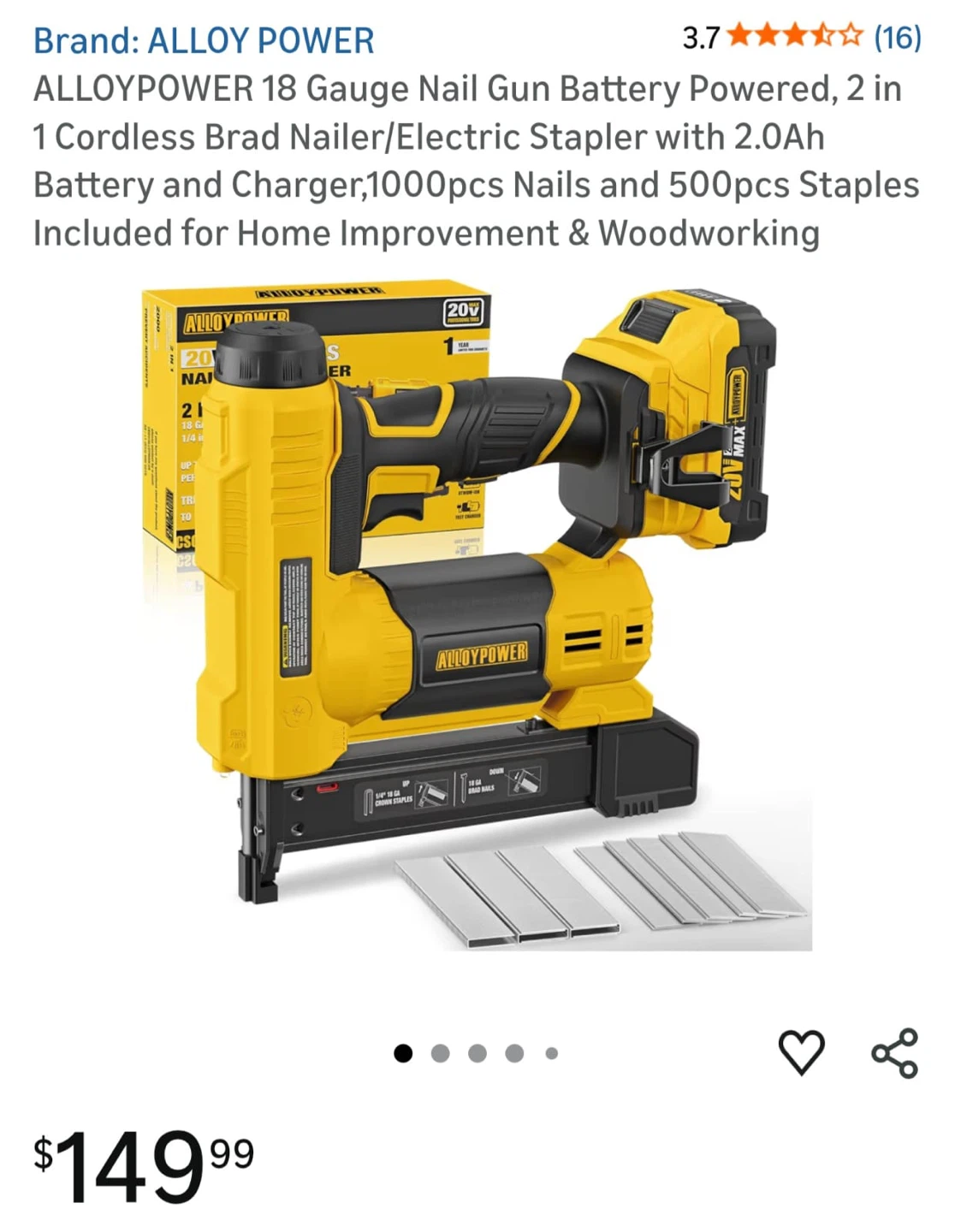 AlloyPower 20V Cordless Staple gun 2-in-1 - photo 4
