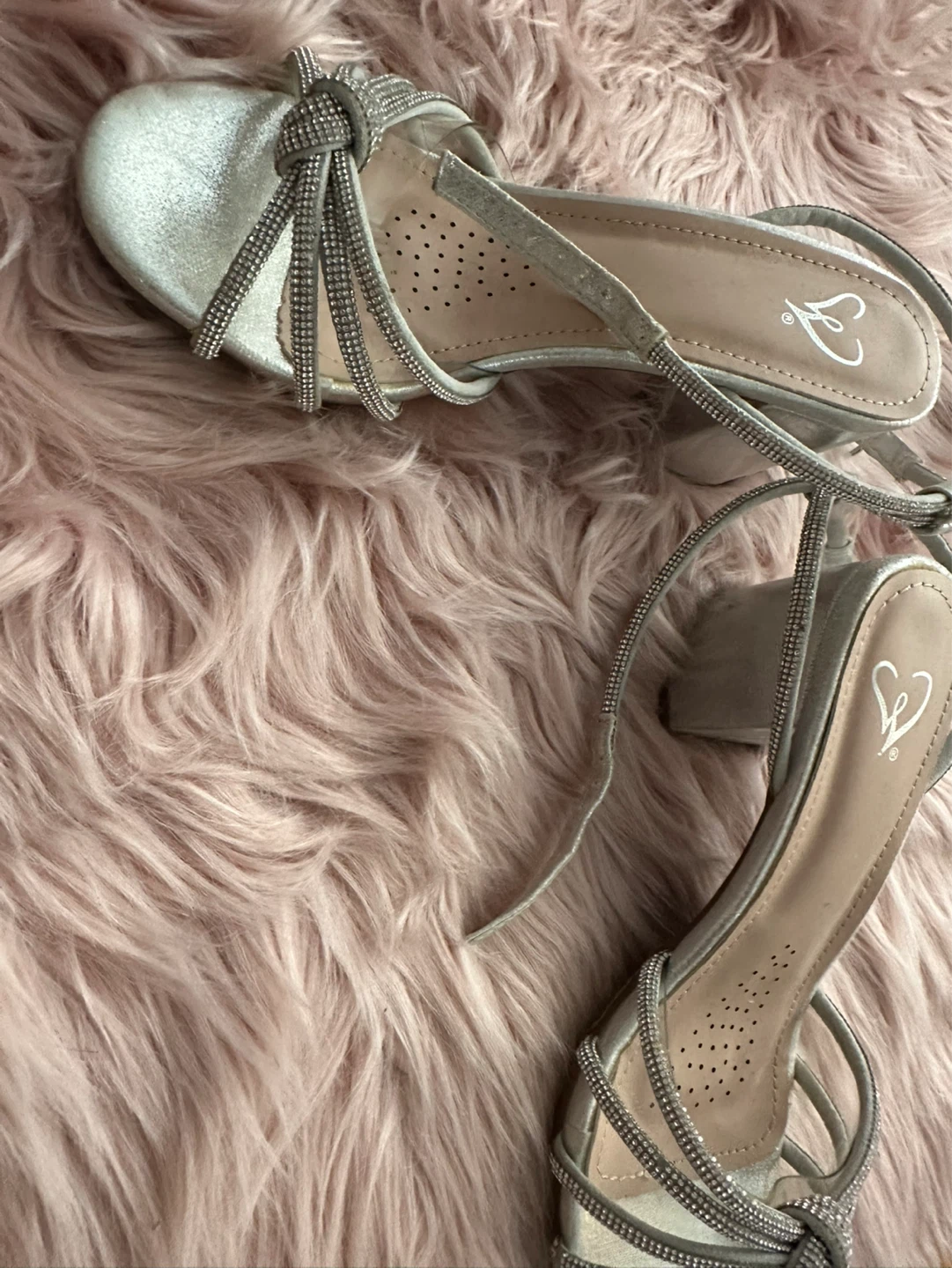 Women's Silver Sparkle Heeled Sandals - photo 2