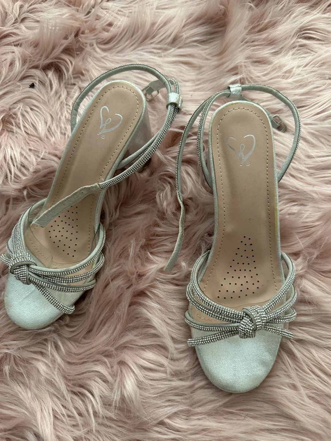 Women's Silver Sparkle Heeled Sandals - photo 3