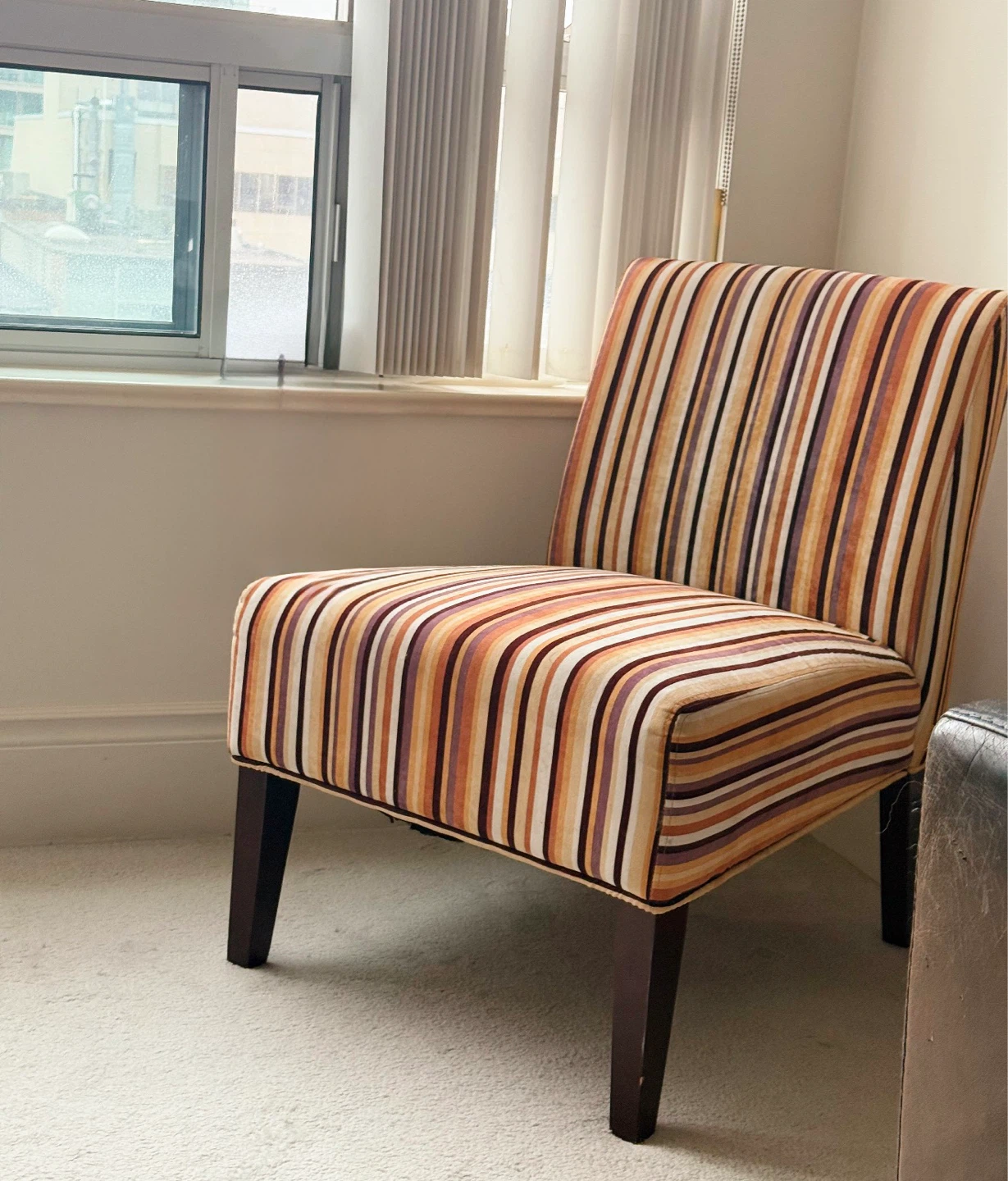 Accent Chair with Striped Fabric