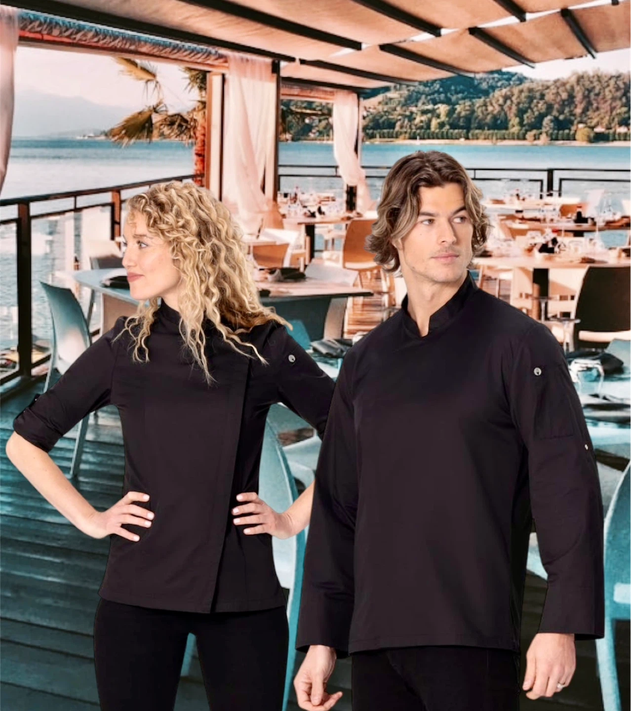 Chef Works Black Chef Coats (Unisex, S-XL)