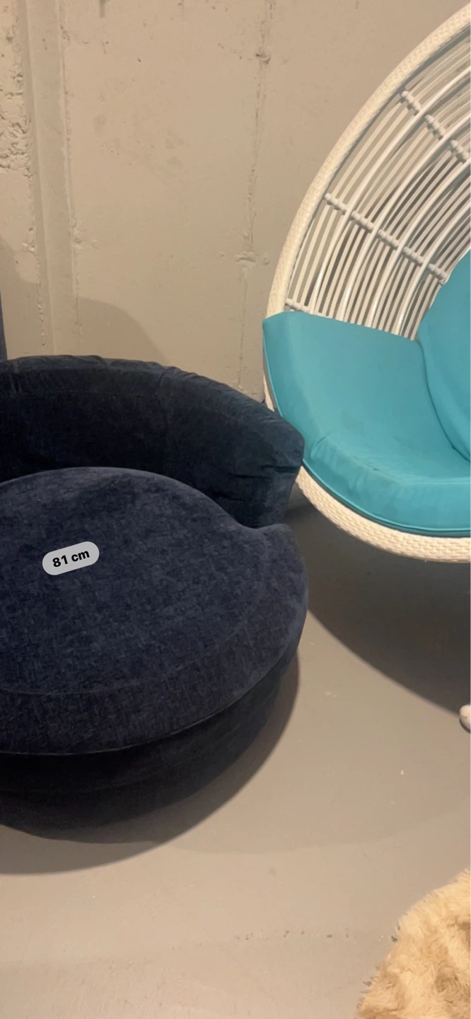 Dark Blue Swivel Chair - photo 2