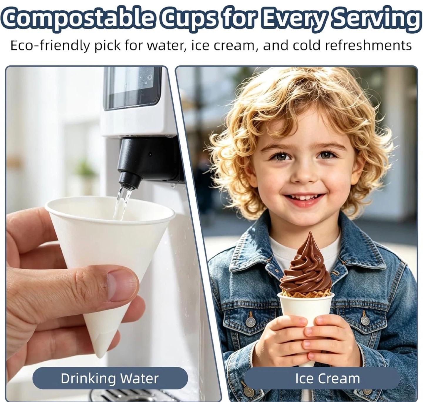 800 Pcs White Paper Cone Cups - photo 5