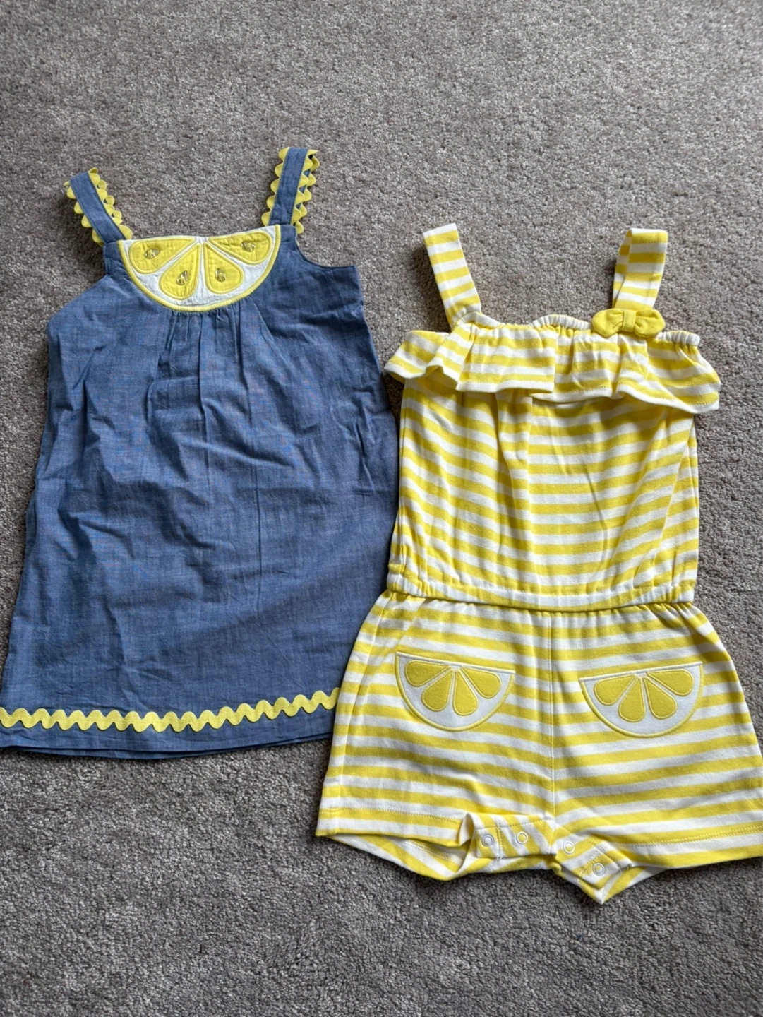 Gymboree Girls Lemon Print dress & Romper Set 3T