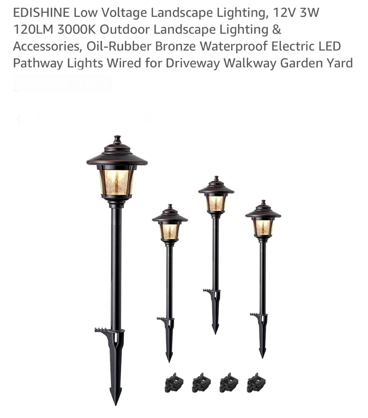 EDISHINE Low Voltage Landscape Lighting Set