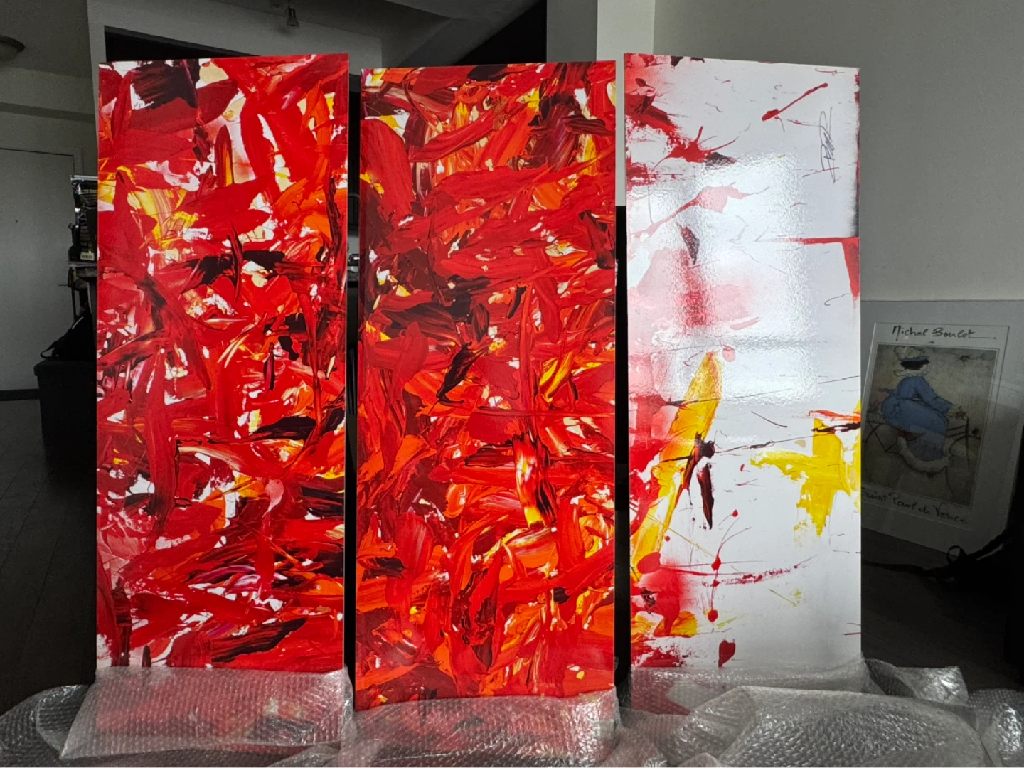 Abstract Wall painting with glass - photo 5