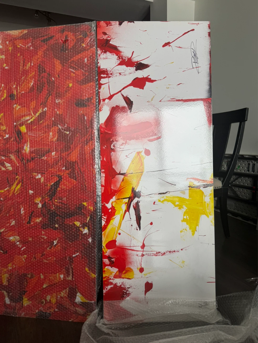 Abstract Wall painting with glass - photo 2