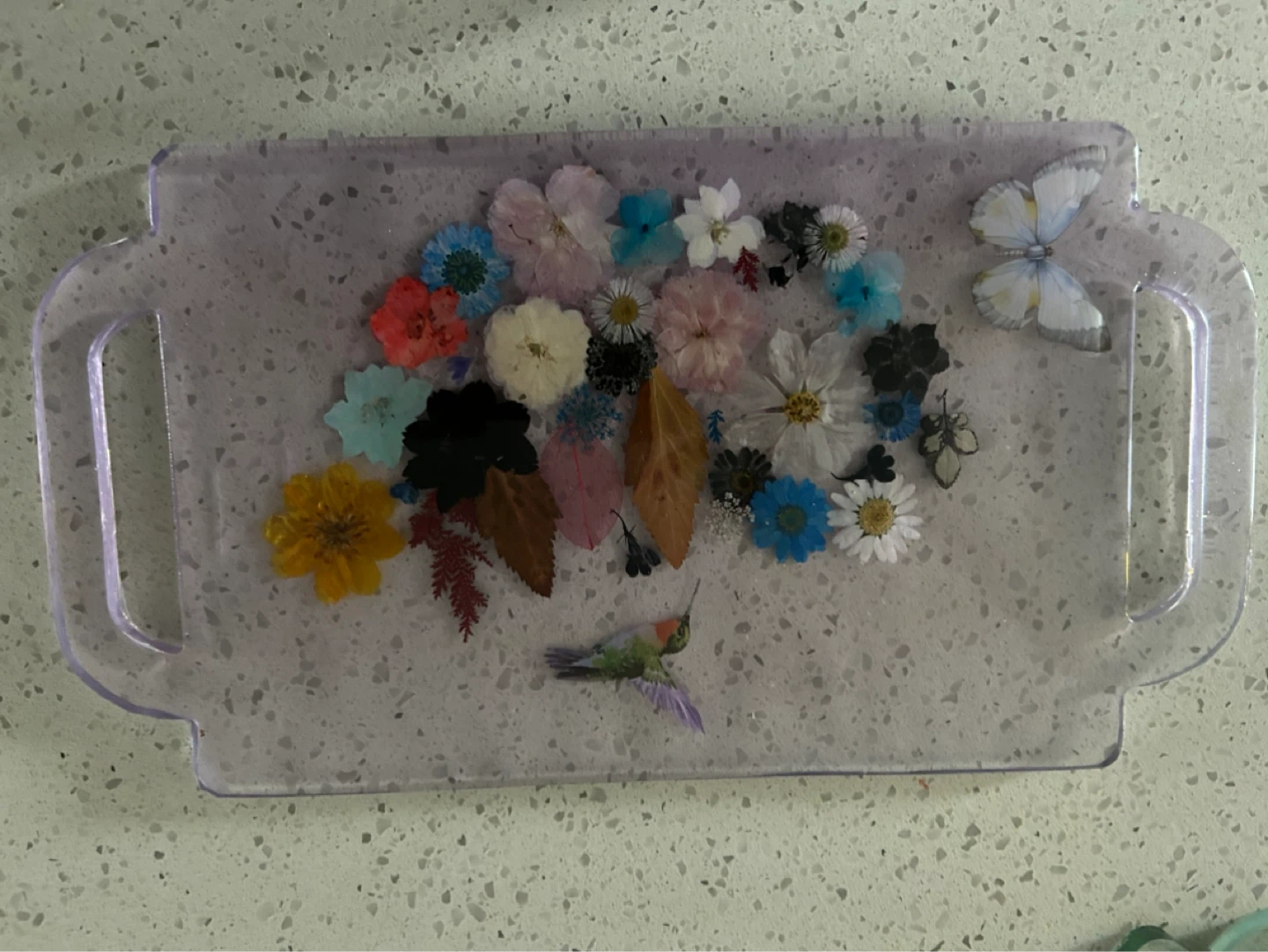 Resin Tray with Dried Flowers - photo 2