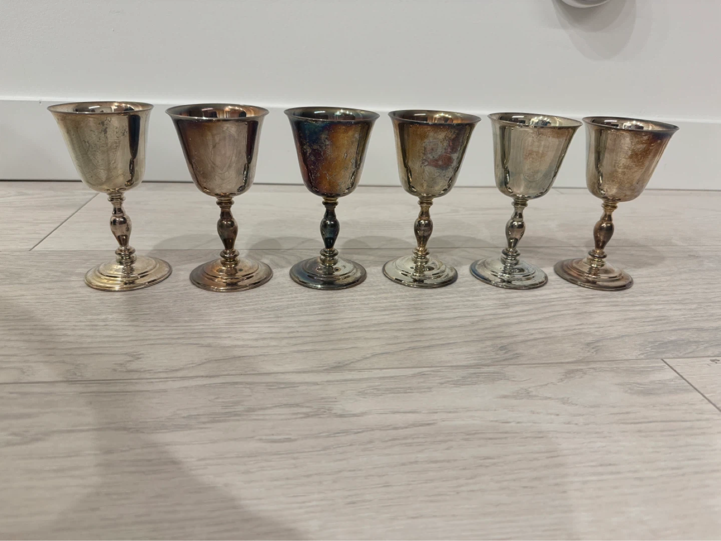 Vintage Silver-Plated Cordial Goblets (Set of 6)
