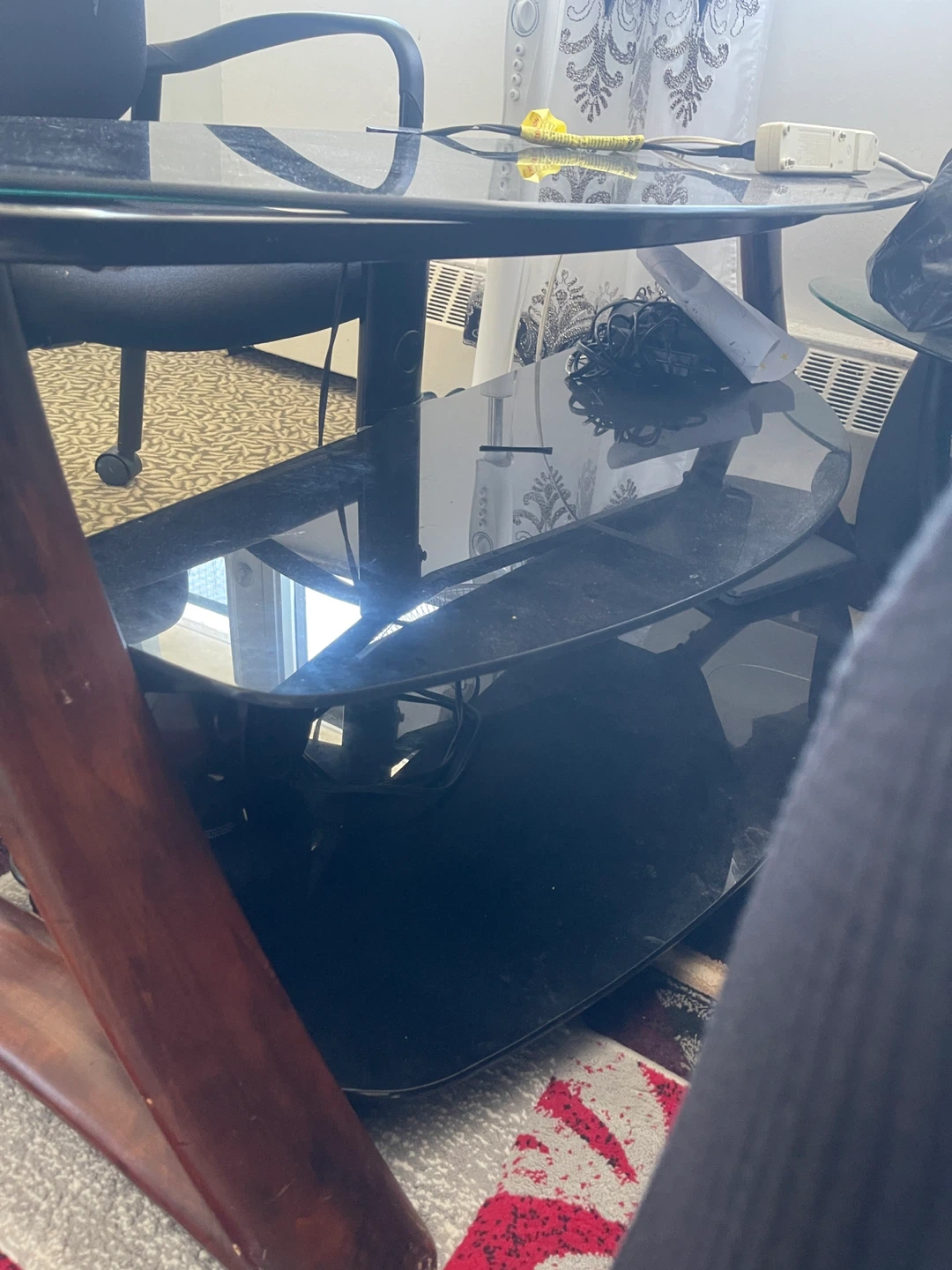 Black Glass TV Stand