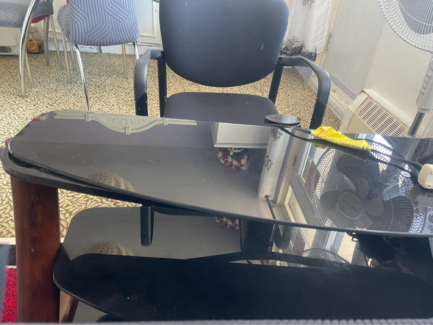 Black Glass TV Stand - photo 2