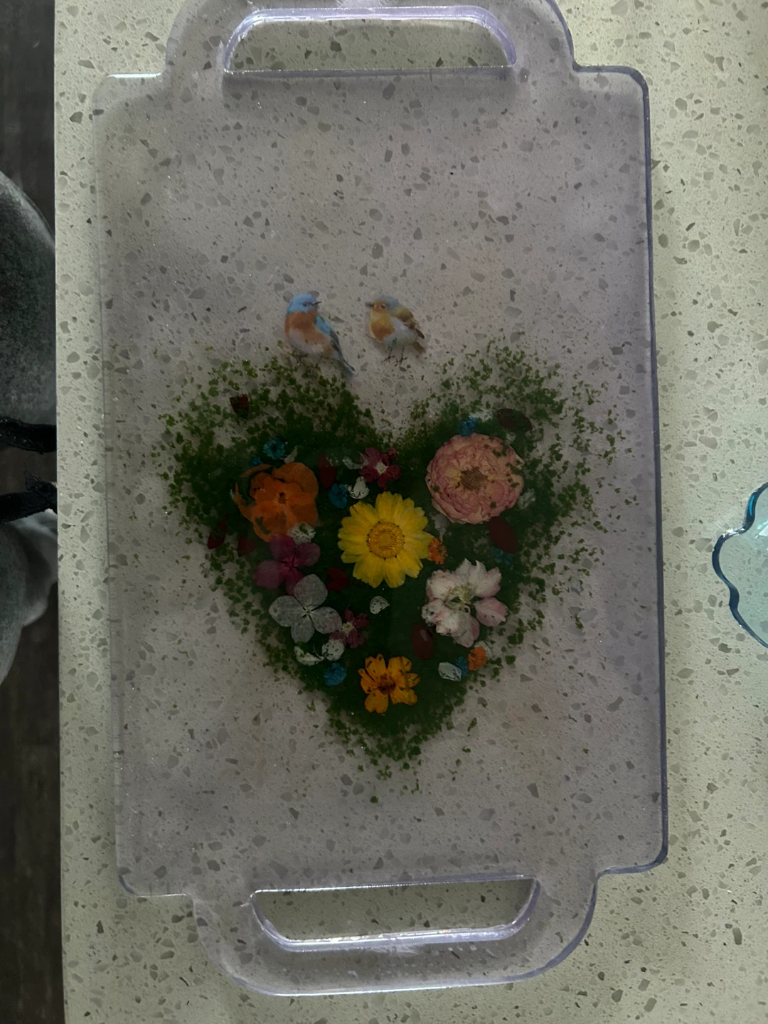 Decorative Tray with Heart and Birds Design - photo 2