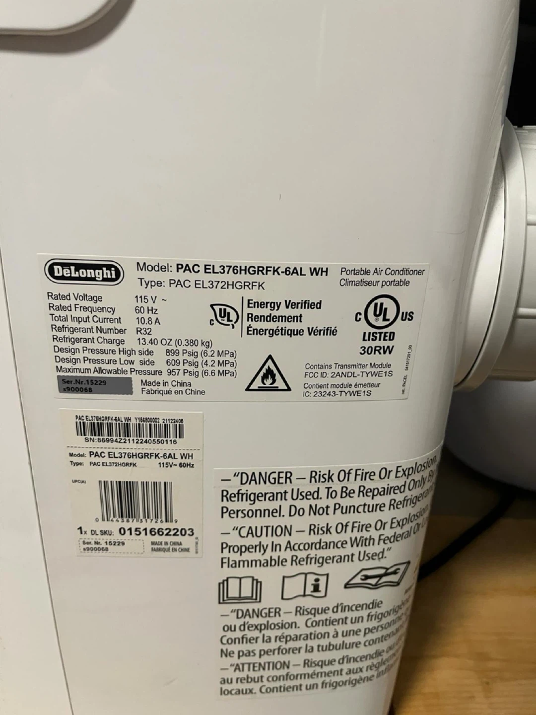 De'Longhi Portable Air Conditioner 11,500 BTU. - photo 4