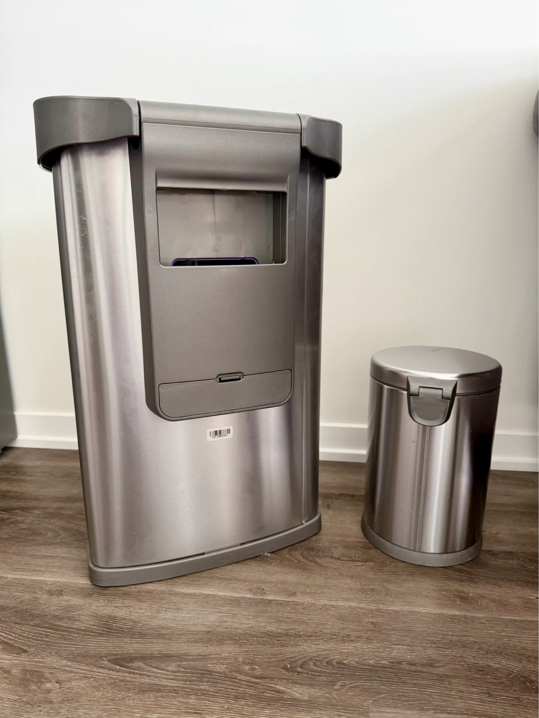 Simplehuman SENSOR Trash Can + Small Garbage Bin Set like new - photo 3