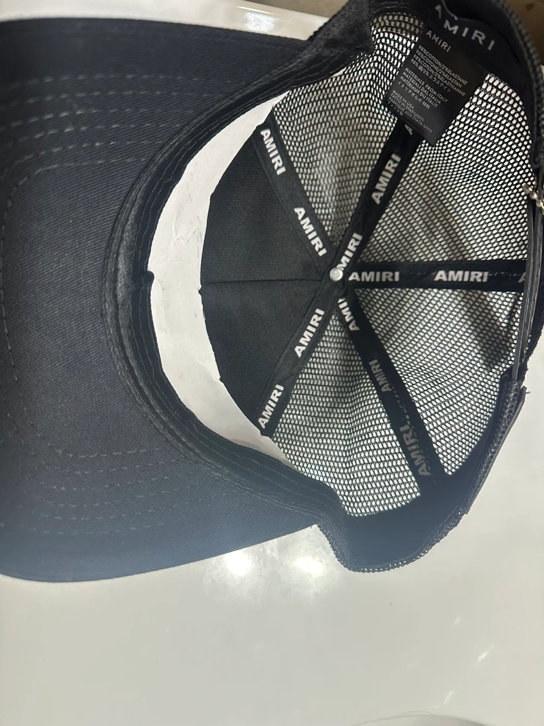 AMIRI Black Trucker Hat with White Stars