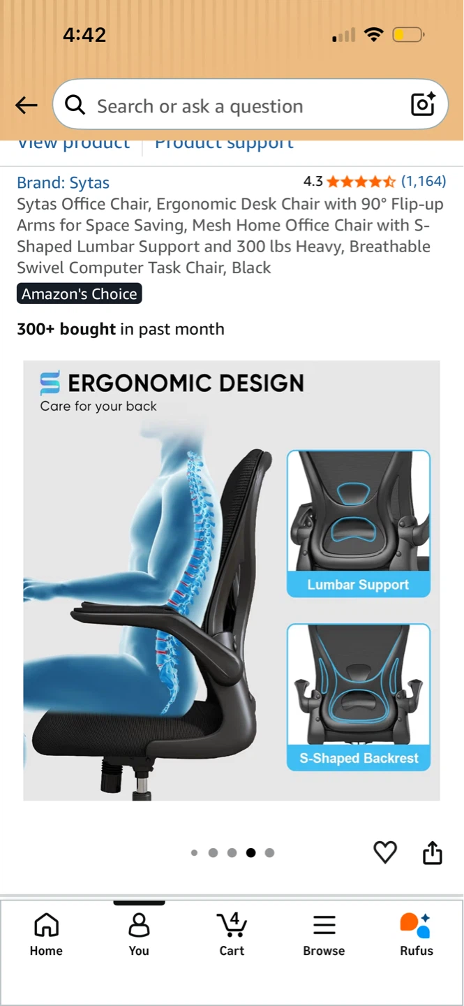 Sytas Ergonomic Office Chair - Pink - photo 5