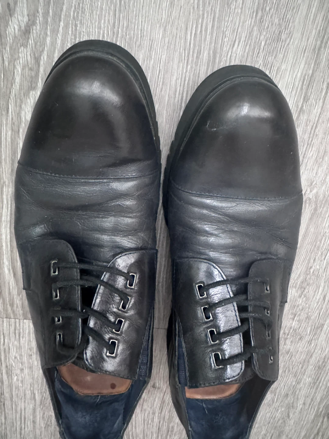dark blue Leather Dress Shoes - photo 2