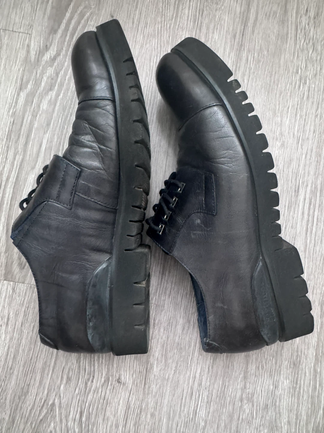 dark blue Leather Dress Shoes - photo 4