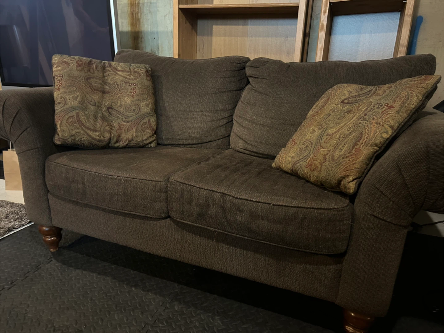 Loveseat, chair and ottoman