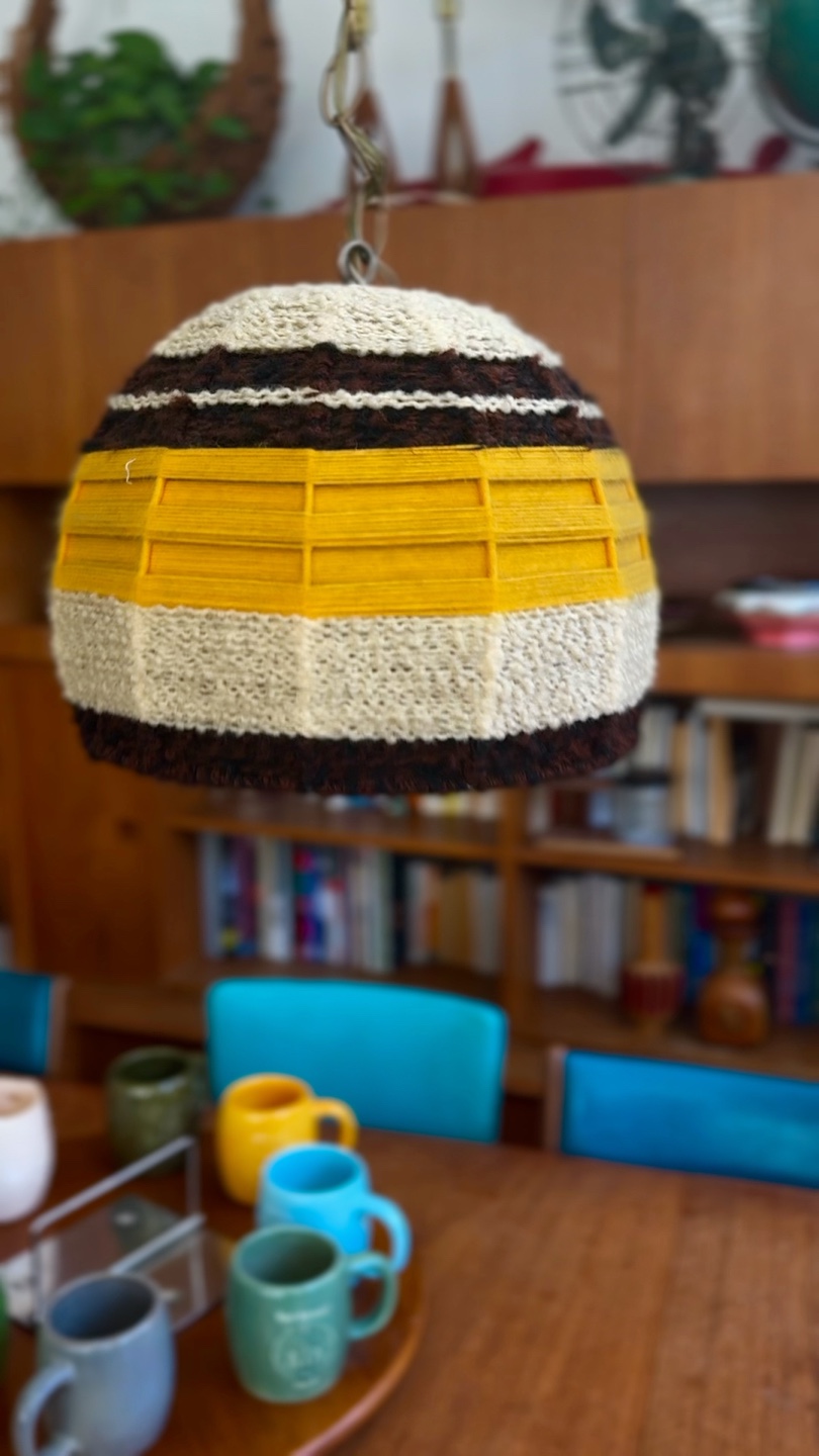 1970s Macramé Hanging Pendant Lamp
