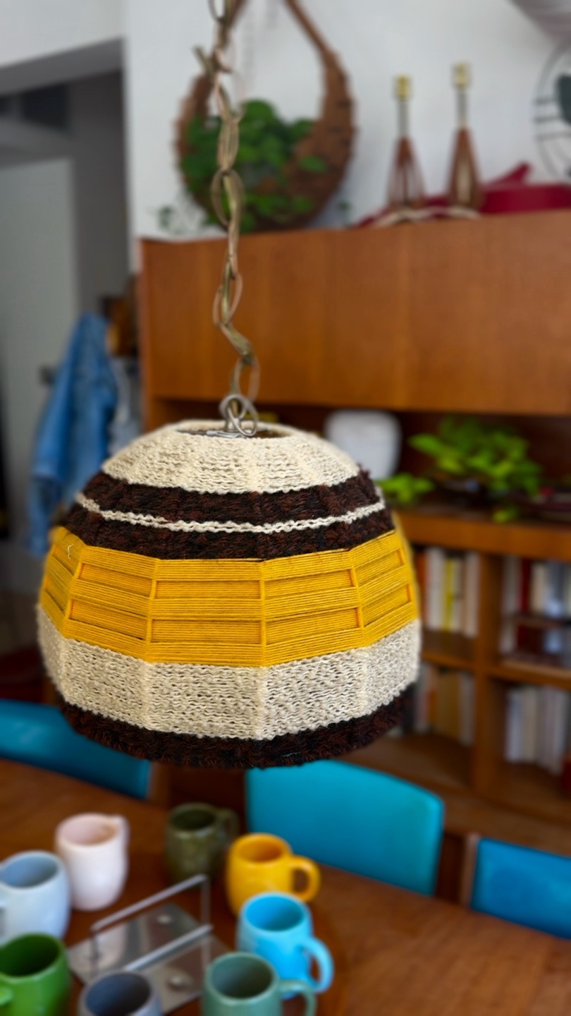1970s Macramé Hanging Pendant Lamp - photo 5
