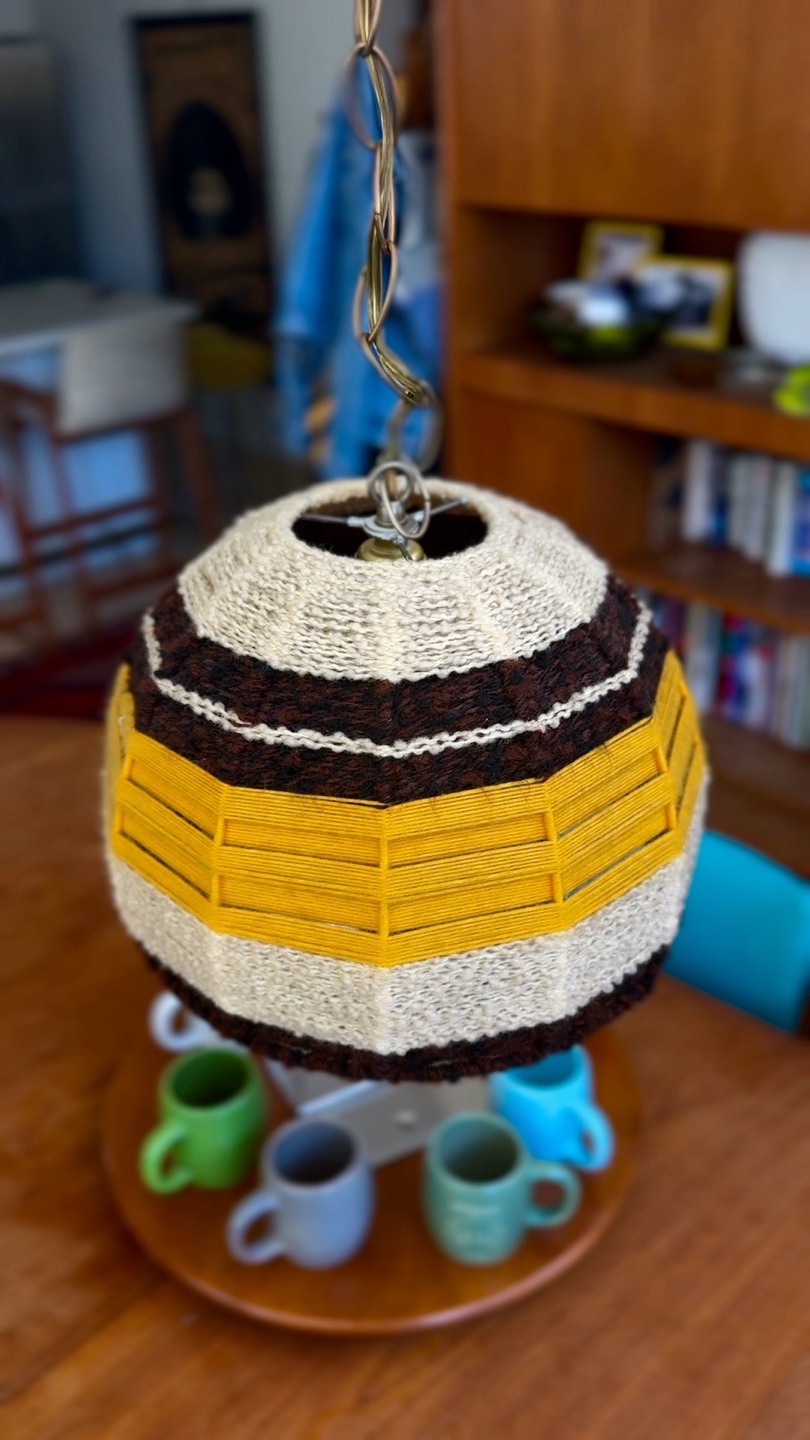 1970s Macramé Hanging Pendant Lamp - photo 2