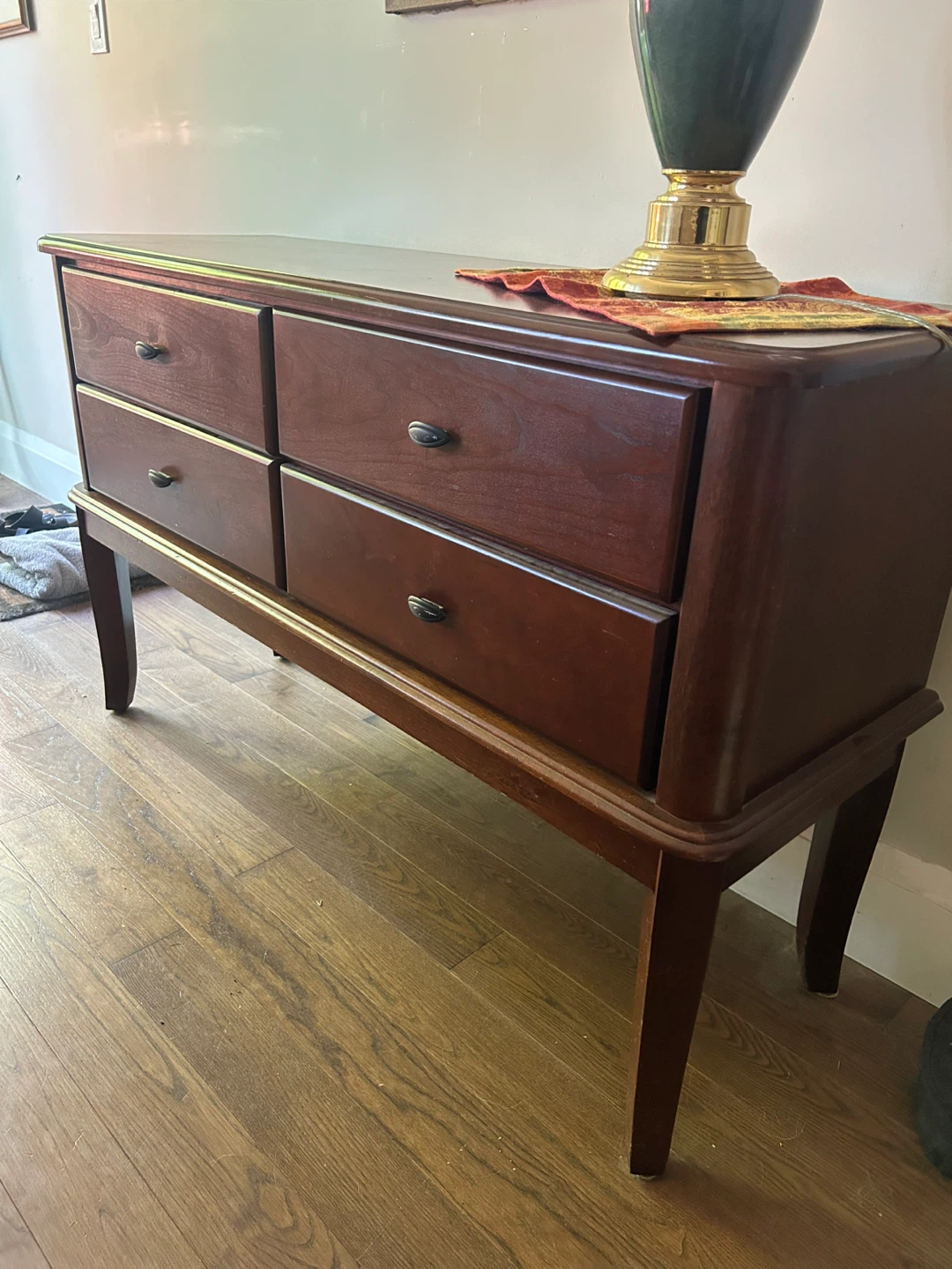 Dark Wood Hutch with 4 Drawers - photo 2