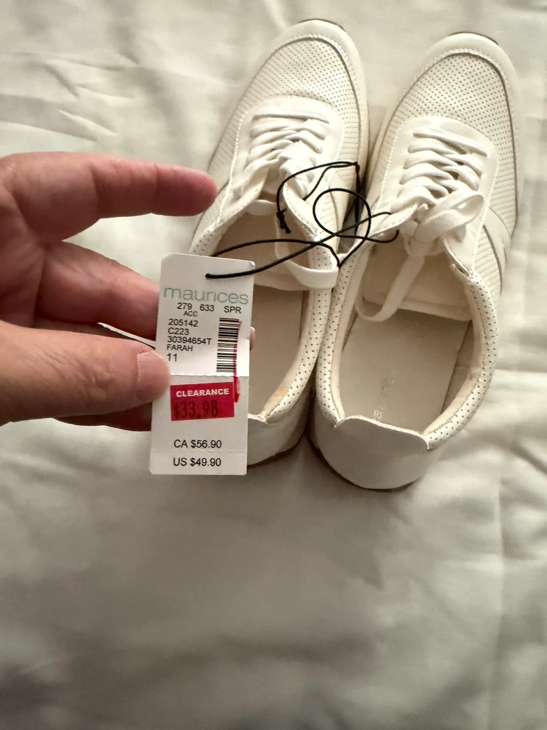 Maurices White Perforated Sneakers - Size 11 - photo 3