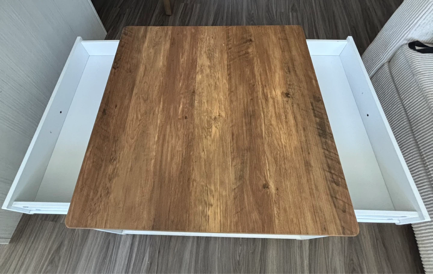 Square Coffee Table with Drawer and Shelf - photo 5
