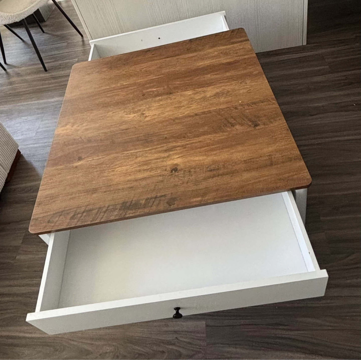 Square Coffee Table with Drawer and Shelf - photo 4