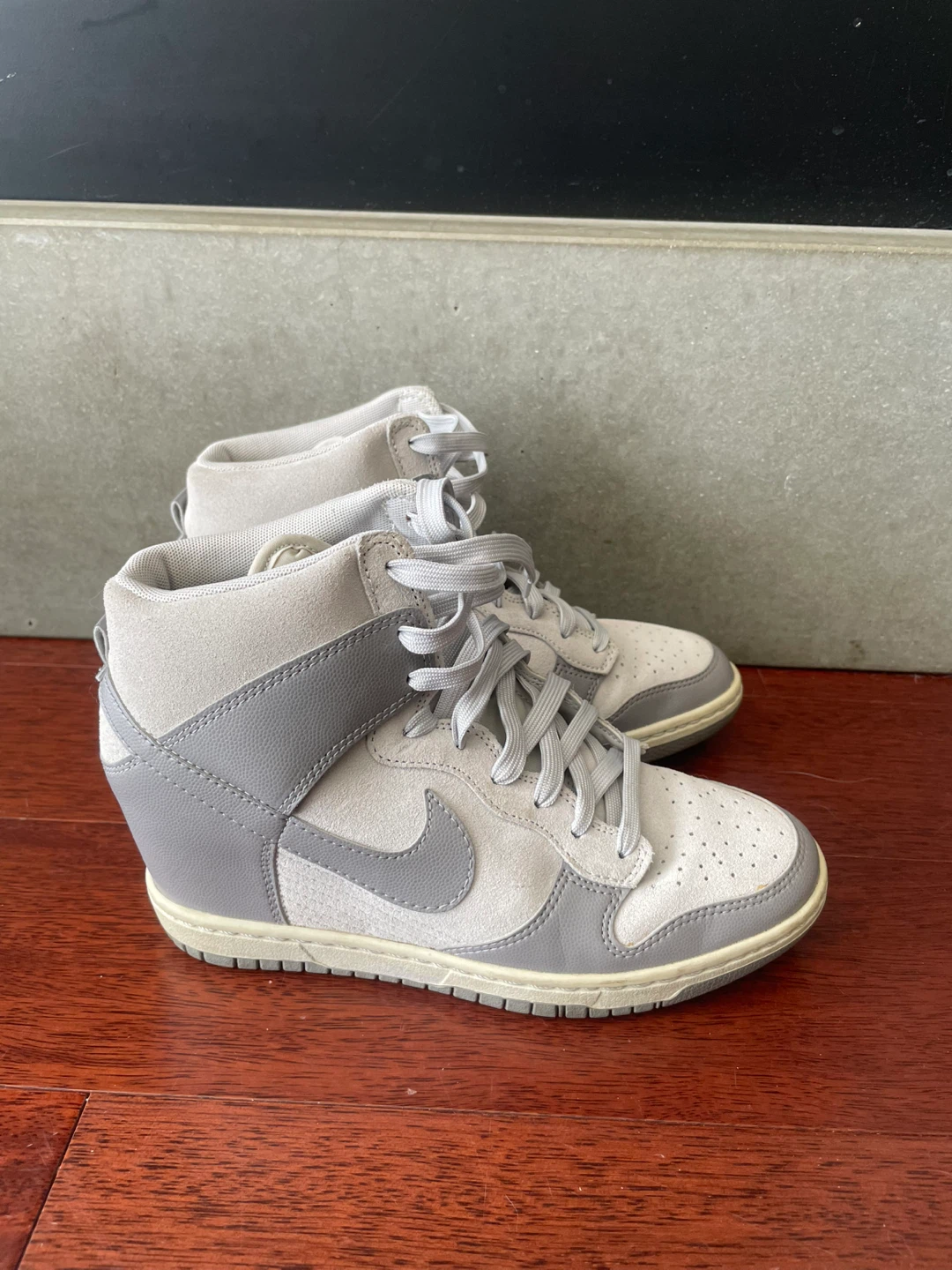 Nike Dunk Sky Hi Wedge Sneakers - Grey/White