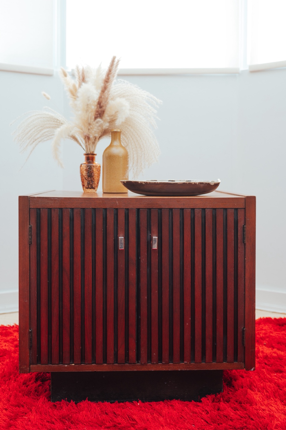 Brutalist Slatted Walnut Storage Cabinet - photo 5