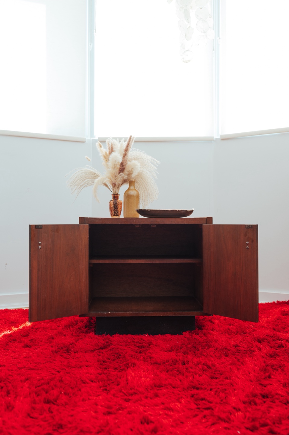 Brutalist Slatted Walnut Storage Cabinet - photo 3