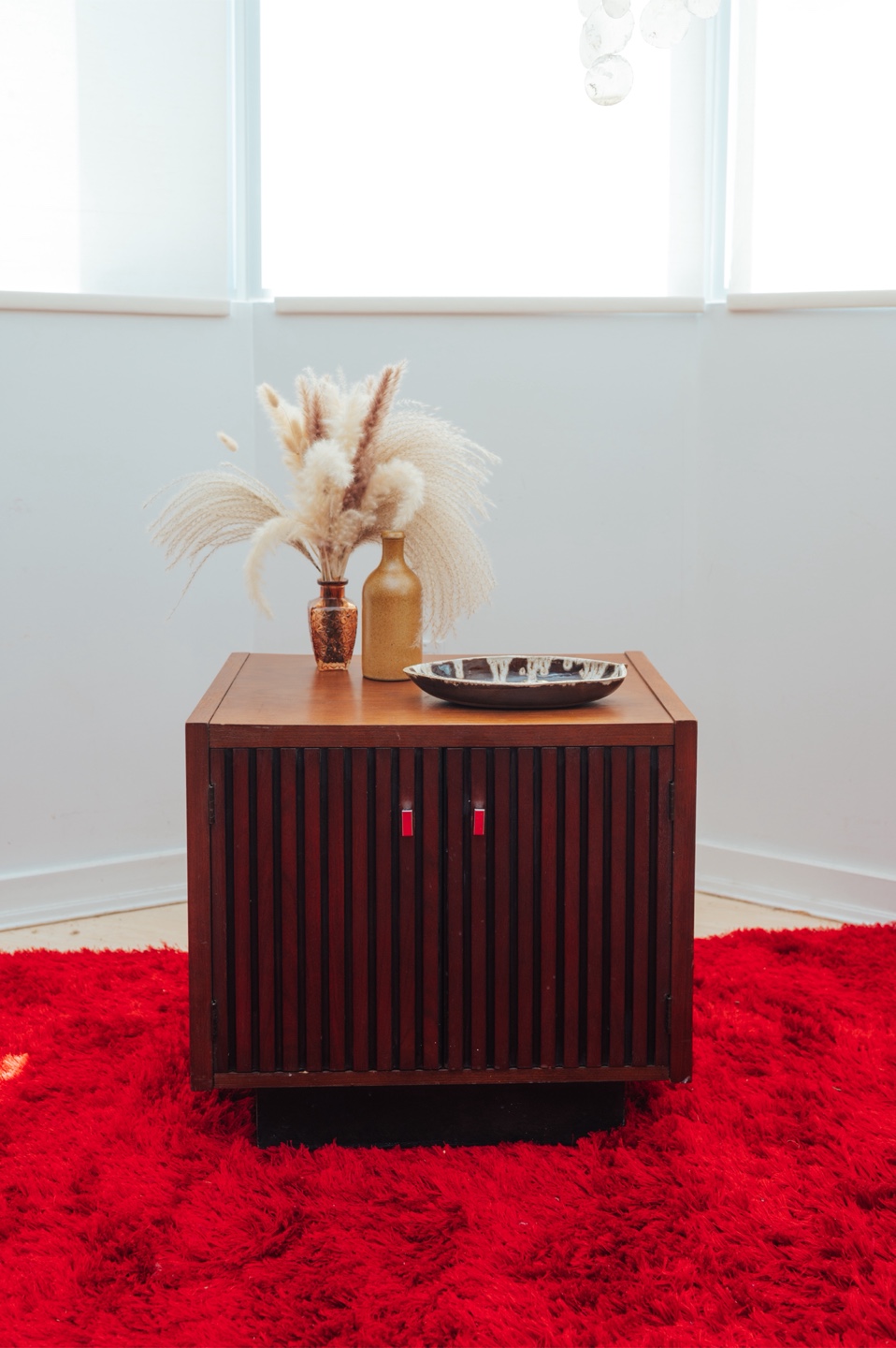 Brutalist Slatted Walnut Storage Cabinet - photo 2
