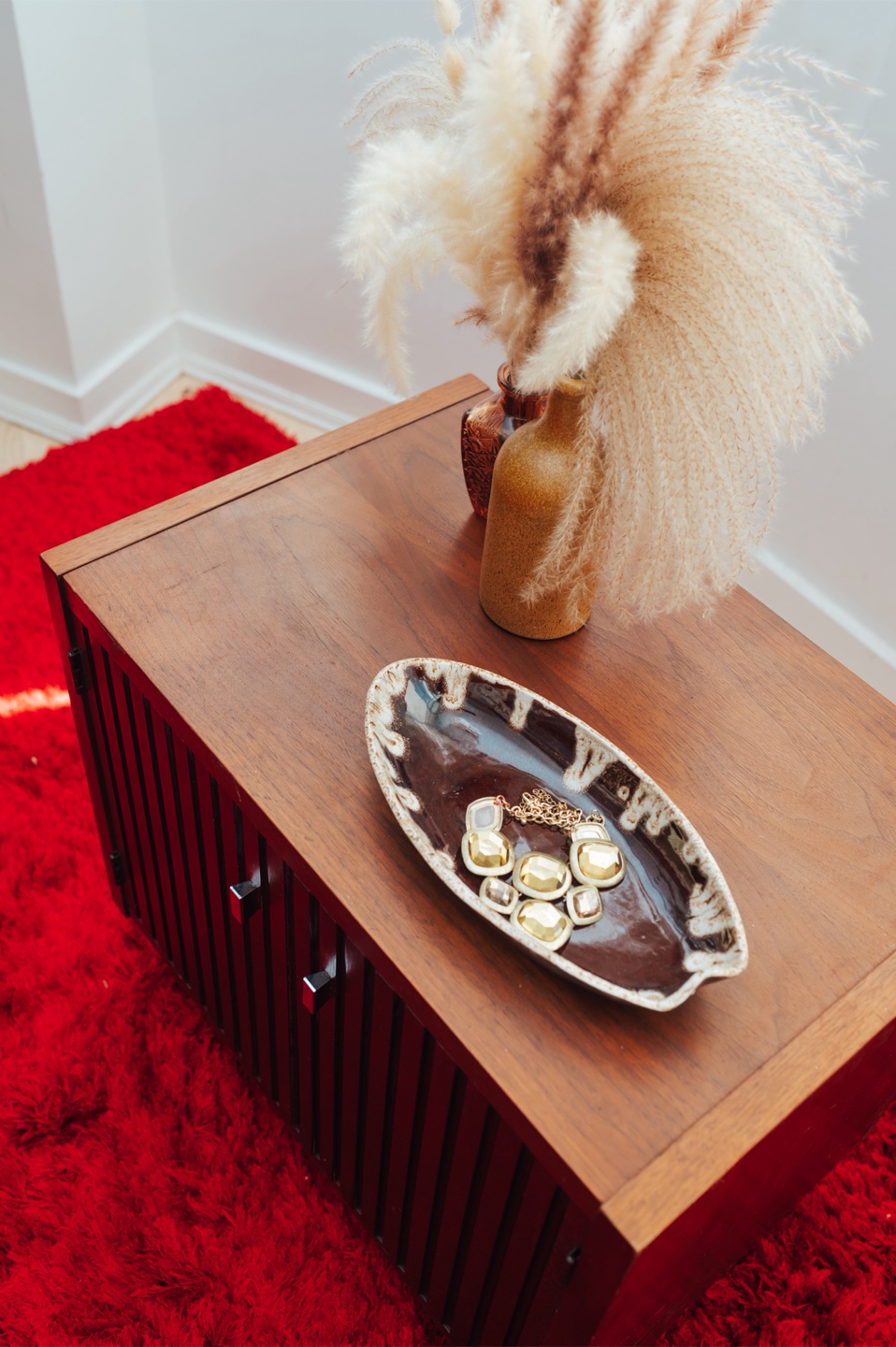 Brutalist Slatted Walnut Storage Cabinet - photo 4