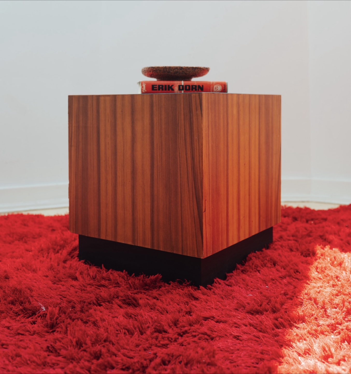 MCM Vintage Zebrano Cube Side Table / Plinth