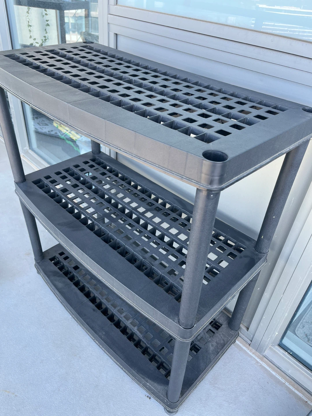 Black 3-Tier rust proof Plastic Shelving Unit - photo 3