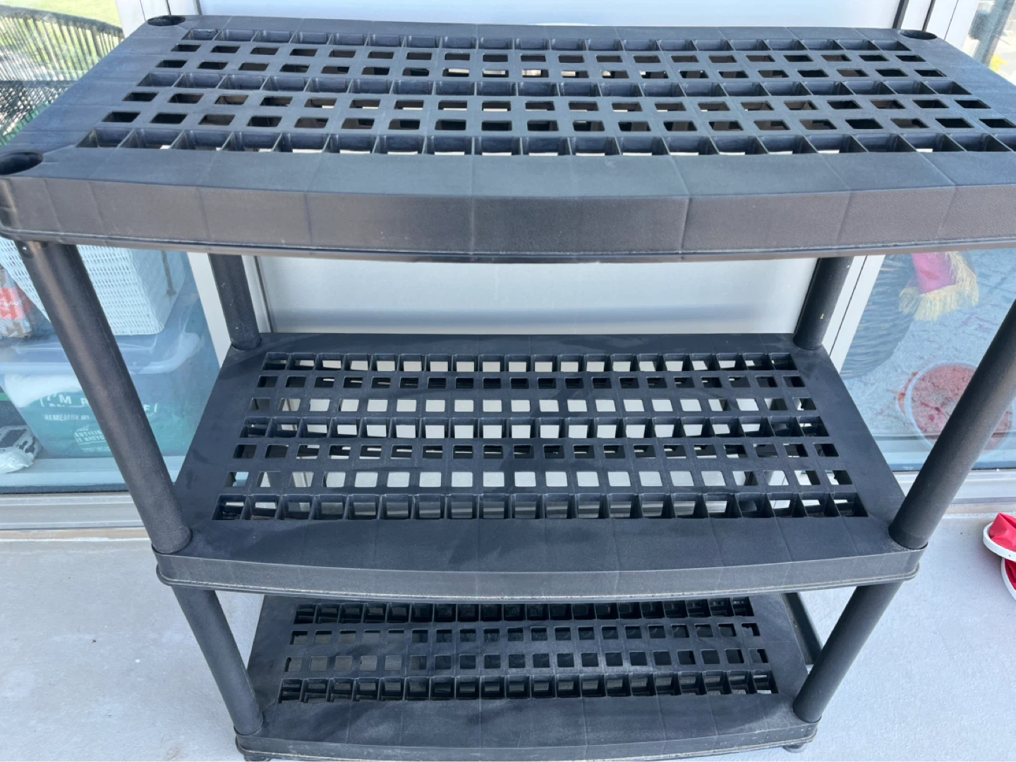 Black 3-Tier rust proof Plastic Shelving Unit
