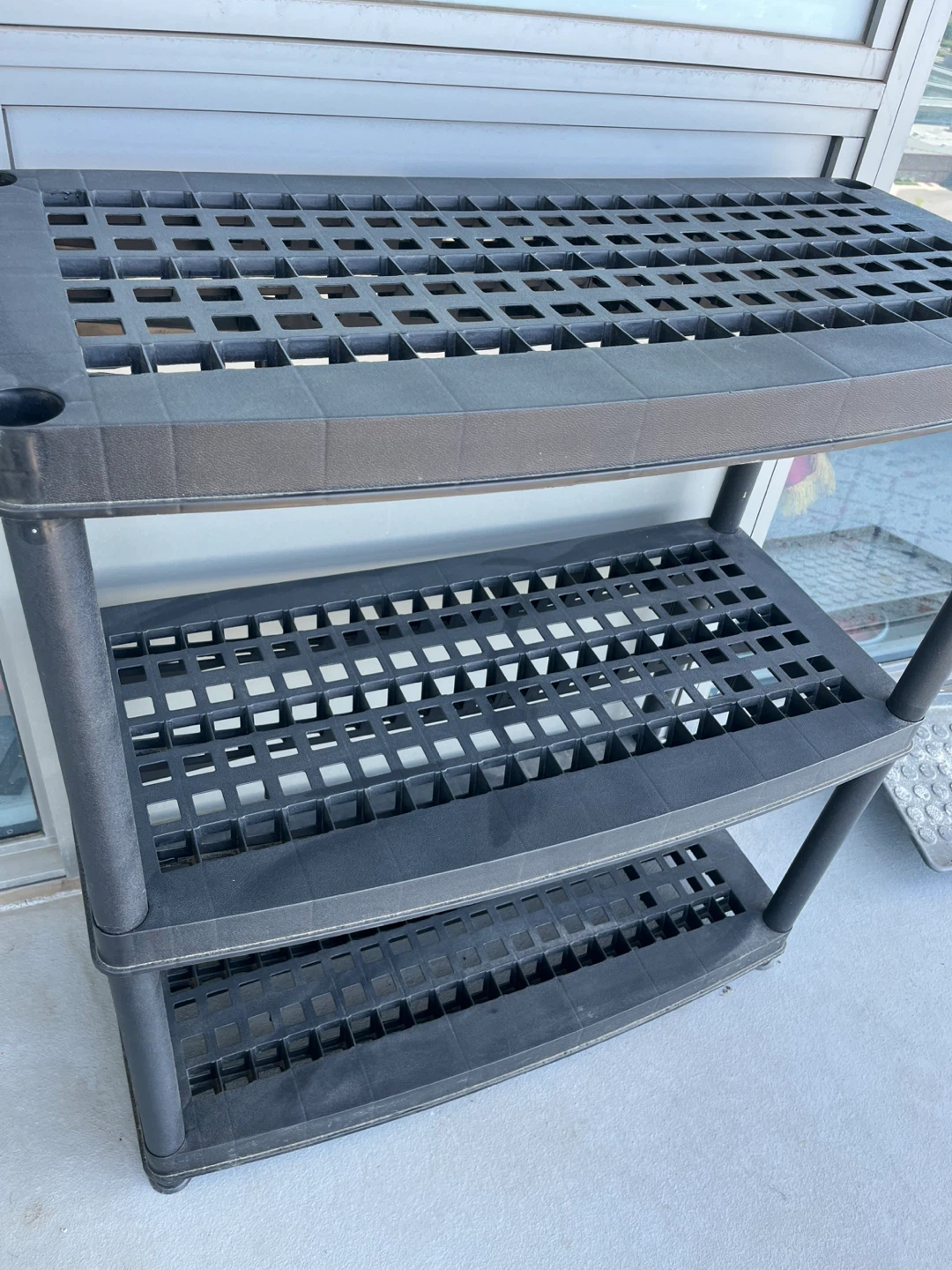 Black 3-Tier rust proof Plastic Shelving Unit - photo 2
