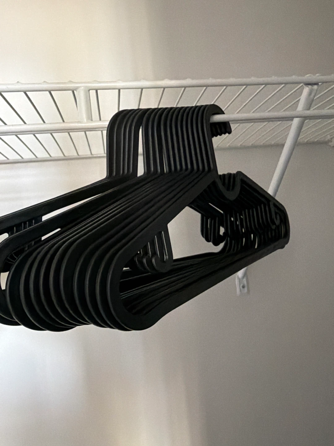 Set of 19 Black Plastic Hangers